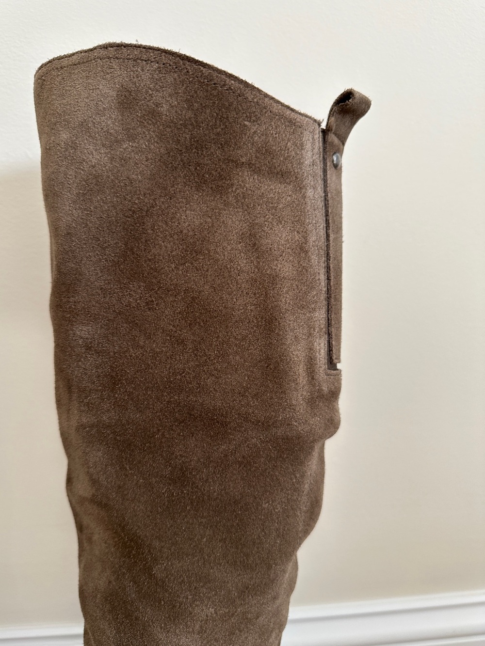 Crown Vintage Knee-High Suede Boots in Taupe Brown 8.5 - Picture 3 of 12